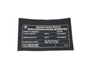 ES#2596636 - 71227649775 - Exhaust Emissions Label - Genuine BMW - BMW