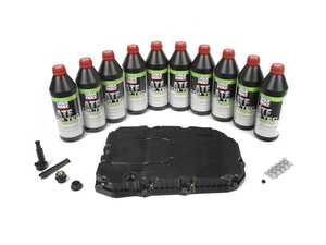 ES#4736567 - 7252703707KT1 - Mercedes-Benz 9-Speed Transmission Oil Service Kit - 725.0 With Liqui Moly Fluid - Featuring Vaico Pan with Filter & all Hardware With Liqui Moly TOP TEC ATF 1950 - 10 Liters - Assembled By ECS - Mercedes Benz