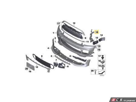 ES#4137356 - 51117283329KT - MINI Aero III JCW Front Bumper Kit - Used to upgrade your front bumper JCW Aero III design with factory upgraded Brake Ducts. - Assembled By ECS - MINI