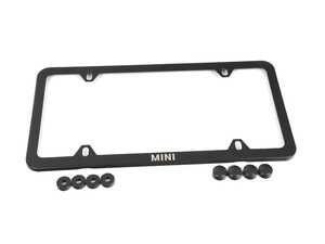 ES#4441598 - 51805A5CFA8 - MINI Word Logo License Plate Frame Slim Line - Matte Black - Priced Each  - MINI word logo at the bottom - Genuine MINI - MINI
