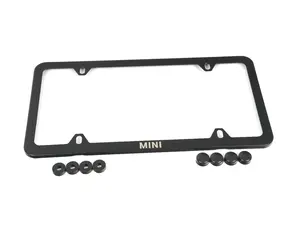 MINI Word Logo License Plate Frame Slim Line - Matte Black - Priced Each 