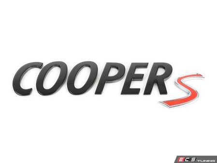 ES#4066799 - 51145A08003 - NI "Cooper S" Model Lettering - Piano Black - Chrome S  - Upgrade that missing or damaged lettering - Genuine MINI - MINI