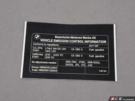 ES#3193680 - 71228067224 - LABEL EXHAUST EMISS - Genuine BMW - BMW