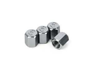 ES#4852354 - D757-0009 - Dinan Valve Stem Caps - Gunmetal Gray - Set of 4 aluminum valve stem caps - Dinan - BMW MINI