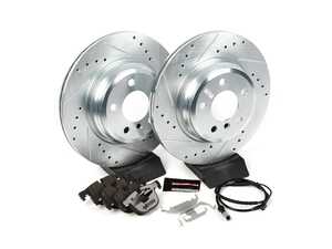 ES#3990185 - K6667-26 - Z26 Street Warrior Brake Kit - Rear (330x20mm) - ncludes performance drilled and slotted rotors and Power Stop's Extreme Carbon-Fiber Ceramic pads. - Power Stop - BMW