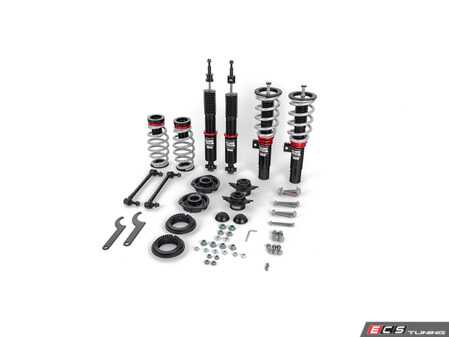 ES#4920882 - 056097la02KT - Tiguan MQB Adjustable Damping Coilover System - With Installation Kit - Features 32 way adjustable damping, variable length, zinc-coated shock bodies and performance sway bar end links. Includes all new mounts, bearings and hardware for a comprehensive suspension package. - ECS - Volkswagen