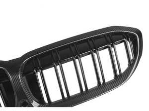 ES#4900082 - BM-0615-DS-CF - Carbon Fiber Dual-Slats Front Grilles (G20 3-Series Pre-LCI) - Elevate your BMW 3-Series Pre-LCI Sedan with the unparalleled craftsmanship and exquisite design of our AutoTecknic dual-slat front grille surround. - AUTOTECKNIC - BMW