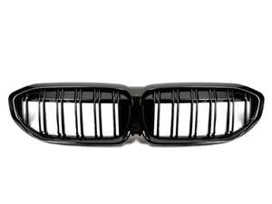 ES#4900089 - BM-0615-DS-GB - AutoTecknic Dual-Slats Gloss Black Front Grille - G20 3-Series - Elevate your BMW 3-Series Sedan with the unparalleled craftsmanship and exquisite design of our AutoTecknic Gloss Black Front Grille surround. - AUTOTECKNIC - BMW