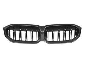 ES#4900120 - BM-0620-DS-CF - Carbon Fiber Dual-Slat Front Grille  - Elevate your BMW G20 3-Series LCI Sedan with the unparalleled craftsmanship and exquisite design of our AutoTecknic dual-slat front grille surround. - AUTOTECKNIC - BMW