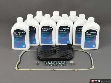 ES#4820348 - F8XMATSKT1 - Automatic Transmission Service Kit - 8HP75 - Includes all the necessary components for a complete transmission service - Featuring a new filter, ZF Lifeguard 8 fluid, a pan gasket, installation hardware, and fill & drain plugs - Assembled By ECS - BMW