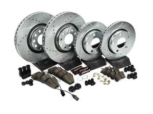 ES#3194879 - k888KT - Z23 Evolution Sport Front & Rear Brake Service Kit - Includes Evolution Tru-Cast Drilled & Slotted rotors paired with Evolution Sport Pads for all four corners - Power Stop - Audi