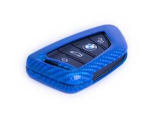 ES#4900328 - BM-0002-BC - Carbon Remote Key Case (Blue Carbon) - Add some flare to your key fob with this Blue Carbon case for superior luxury and protection! - AUTOTECKNIC - BMW