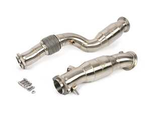 ES#4899634 - MAD-051 - MAD BMW S58 Catted Downpipes M2 M3 M4 G87 G80 G82 G83 W/ Flex Section - Don't settle for stock performance - upgrade to the Mad S58 200 Cell Race Catted Downpipes and experience the true potential of your BMW. - MAD - BMW