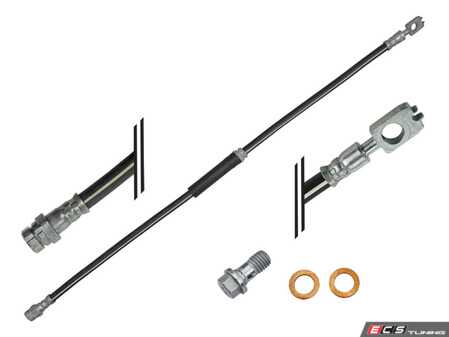 ES#3970744 - 3AA611701A - Front Brake Hose - Priced Each - Rubber hose from metal brake line to caliper body. - Meyle - Volkswagen