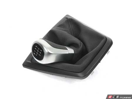 ES#264310 - 25117584548 - Shift Knob - Leather Chrome Ring - Genuine BMW - BMW