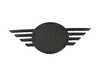 ES#4788146 - 51145A33B15 - Rear Trunk Emblem - Black  - Mounts to the rear trunk/boot in the center and has a black MINI Wings Logo design - Genuine MINI - MINI
