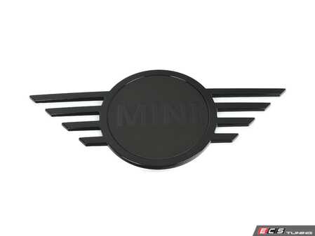 ES#4788146 - 51145A33B15 - Rear Trunk Emblem - Black  - Mounts to the rear trunk/boot in the center and has a black MINI Wings Logo design - Genuine MINI - MINI