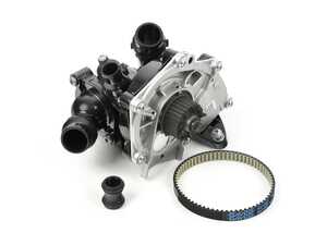 ES#4853794 - 06K121111PKIT - Thermostat Housing Kit - Includes a new water pump, belt, thermostat/housing, and union piece - Vemo - Volkswagen