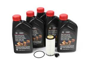 ES#4905647 - C7A6FL20SRV3KT - Oil Service Kit (0W-30) - Oil, Drain plug, and filter - Assembled By ECS - Audi