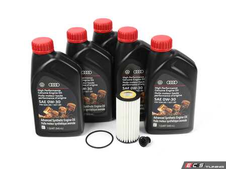 ES#4905647 - C7A6FL20SRV3KT - Oil Service Kit (0W-30) - Oil, Drain plug, and filter - Assembled By ECS - Audi