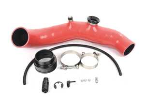 ES#4685980 - VTT-SILICONE-CP- - VTT Single Piece Silicone Cold Side Charge Pipe - Red - Eliminate your failure prone plastic charge pipe and upgrade to this silicone and billet charge pipe from Vargas Turbo Technologies - Vargas Turbo Technologies - BMW