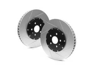 ES#4906438 - 9944LR - Front 2-Piece Full-Floating Slotted Brake Rotors - Pair (357x34)  - Bolt-on design that saves 4.8lbs per rotor and provides increased heat dissipation. - Neuspeed - Audi Volkswagen