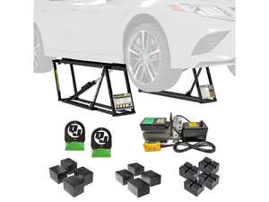 ES#4906527 - 5175634 -  QuickJack 6000TL Vehicle Lift Package - 110 Volt (60Hz) - The 6000TL portable car lift increases the lifting height of old models by an additional 3 inches, elevating it to an impressive 24 inches. This package includes a set of QuickJack wall hangers and pinch weld protector blocks! - QuickJack - Audi BMW Volkswagen Mercedes Benz MINI Porsche