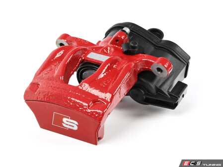 ES#3680395 - 8W0615403LQC8 - Rear Brake Caliper (Red) - Left - Includes the parking brake motor - Genuine Volkswagen Audi - Audi