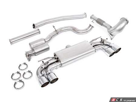 ES#4906660 - UH063-EXA-RC - Unitronic Performance Turbo-Back Exhaust System - Round Chrome Tips - features a CFD optimized upper downpipe section with a GESi 5" UHO+ catalytic converter which flows into 3-inch T304 Stainless Steel mandrel bent tubing - Unitronic - Volkswagen