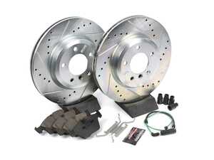 ES#3157900 - K933 - Z23 Evolution Sport Brake Kit - Front - Includes drilled and slotted rotors, carbon fiber infused ceramic brake pads, and all new premium hardware. - Power Stop - BMW