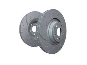 ES#4907922 - GD2221 - GD Sport Front Brake Rotors - Slotted & Dimpled - Pair 14.17" (360x30) - Upgrade to a slotted / dimpled rotor for improved braking - EBC - BMW MINI