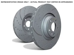 Rear Dimpled & Slotted Brake Rotors - Pair (300x12)