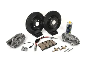 Front Big Brake Kit - Stage 2 - V5 Dimpled & Slotted Rotors (345x30)
