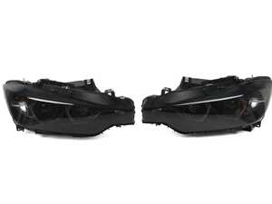 ES#4668674 - 5085047 - Projector Headlight Set  - Black Housing/Smoked Lens - F30 - Features dual hex-shaped LED daytime running lights and dual projectors - Spyder - BMW