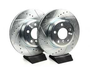 ES#3155280 - EBR688XPR - Evolution Tru-Cast Drilled And Slotted Rotor Pair - Front (325x25) - Performance rotors built to cool quickly and prevent corrosion for years of rough us and abuse. - Power Stop - BMW