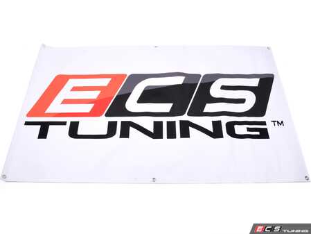 ES#4895018 - ecs2x5wban - ECS Tuning Banner - 3' X 5' - White - Show your passion for performance with the ECS Tuning garage banner! - ECS - Audi BMW Volkswagen Mercedes Benz MINI Porsche