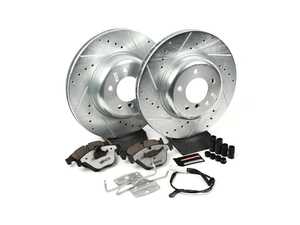 ES#3477719 - K2918-26 - Z26 Street Warrior Brake Kit - Front - Includes performance drilled and slotted rotors and Power Stop's Extreme Carbon-Fiber Ceramic pads. - Power Stop - BMW