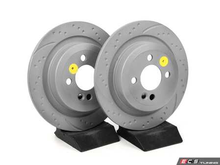 ES#2621907 - GD1791 - Rear JCW Brake Rotors EBC Slotted And Dimpled - Pair 11.02" (280x10) - Upgrade to a slotted / dimpled rotor for improved braking - EBC - MINI