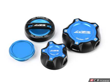 ES#4883006 - 622-0290-BLU - Blue Billet Engine Fluid Cap Set - B58 / S58  - Functional and stunningly  stylish way to add a nice touch to any engine bay! - Precision Raceworks - BMW
