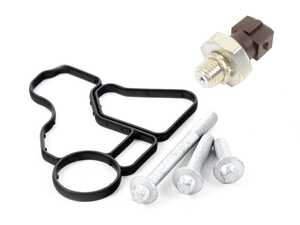 ES#4920125 - 11428637821KT - N52 Oil Filter Housing Gasket Kit - Includes Oil Pressure Sensor - Avoid catastrophic engine failure and replace your filter housing gasket as soon as it starts to leak. Includes Oil Pressure Sensor and replacement oil filter housing bolts. - Assembled By ECS - BMW