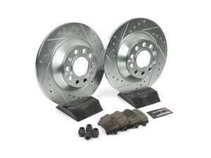 ES#3989925 - K4625-26 - Power Stop Z26 Street Warrior Rear Brake Kit (302x12mm) - A complete performance rear brake upgrade featuring drilled & slotted solid rotors and high-performance carbon-fiber ceramic pads. - Power Stop - Audi