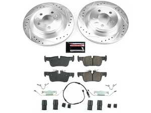 ES#4798102 - K7899 - Z23 Evolution Sport Brake Upgrade Kit - Rear - Includes Z23 Carbon-Fiber Ceramic Brake Pads, Drilled & Slotted Zinc Plated Rotors, and stainless-steel hardware - Power Stop - BMW