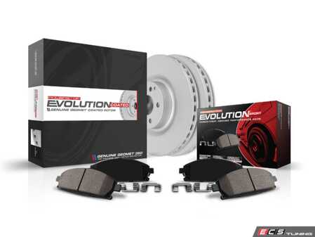 ES#4794562 - CRK7899 - Z23 Evolution Sport GEOMET Coated Brake Kit - Rear - Includes Z23 Carbon-Fiber Ceramic Brake Pads, Geomet coated rotors, and stainless-steel hardware - Power Stop - BMW