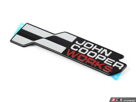 ES#4827981 - 51135A67837 - JCW Front Grille Badge - Newest Design White/Red - The newest design John Cooper Work grille emblem - Genuine MINI - MINI