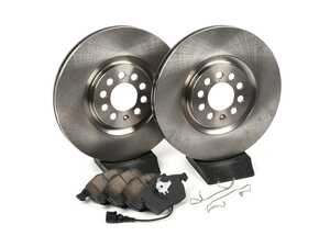 ES#3160213 - KOE914 - Autospecialty Daily Driver Brake Service Kit - Front (312x25) - Stock replacement brake kit with hardware, featuring OE replacement brake rotors and high performance Evolution ceramic pads - Power Stop - Audi Volkswagen