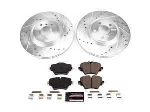 ES#3990424 - K7888 - Z23 Evolution Sport Brake Upgrade Kit - Front - Includes Z23 Carbon-Fiber Ceramic Brake Pads, Drilled & Slotted Zinc Plated Rotors, and stainless-steel hardware - Power Stop - BMW