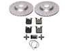 ES#4794280 - CRK7019 - Z23 Evolution Sport Brake Upgrade Kit - Rear - Includes Z23 Carbon-Fiber Ceramic Brake Pads, Drilled & Slotted Zinc Plated Rotors, and stainless-steel hardware - Power Stop - BMW