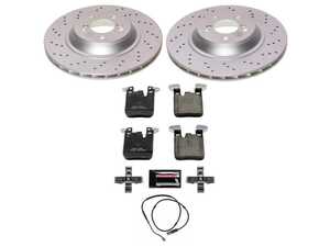 ES#4794280 - CRK7019 - Z23 Evolution Sport Brake Upgrade Kit - Rear - Includes Z23 Carbon-Fiber Ceramic Brake Pads, Drilled & Slotted Zinc Plated Rotors, and stainless-steel hardware - Power Stop - BMW