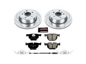 ES#3990298 - K7429 - Z23 Evolution Sport Brake Upgrade Kit - Rear - Includes Z23 Carbon-Fiber Ceramic Brake Pads, Drilled & Slotted Zinc Plated Rotors, and stainless-steel hardware - Power Stop - BMW