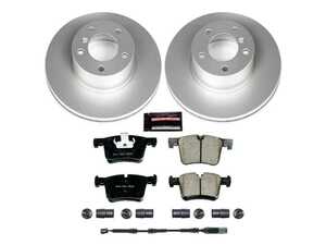 ES#3989208 - CRK6743 - Z23 Evolution Sport GEOMET Coated Brake Kit - Front - Includes Z23 Carbon-Fiber Ceramic Brake Pads, Geomet coated rotors, and stainless-steel hardware - Power Stop - BMW